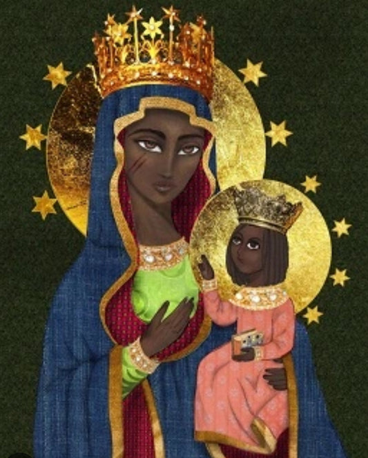 Ezili Danto Black Madonna devotional candle for fierce love, protection, and Haitian Vodou practice