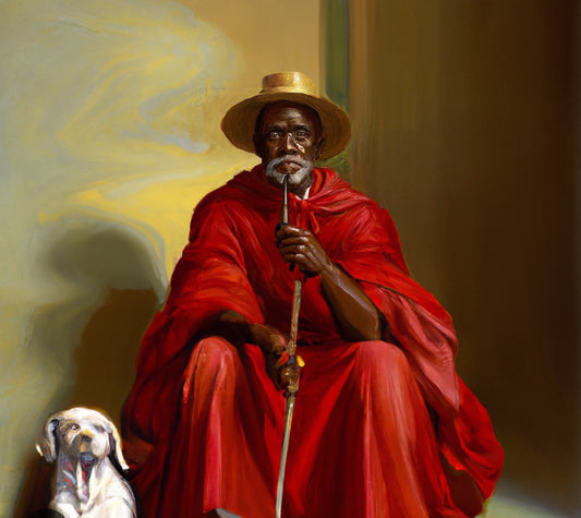 Papa Legba candle for opening the way, removing blockages, and unlocking new paths in Haitian Vodou