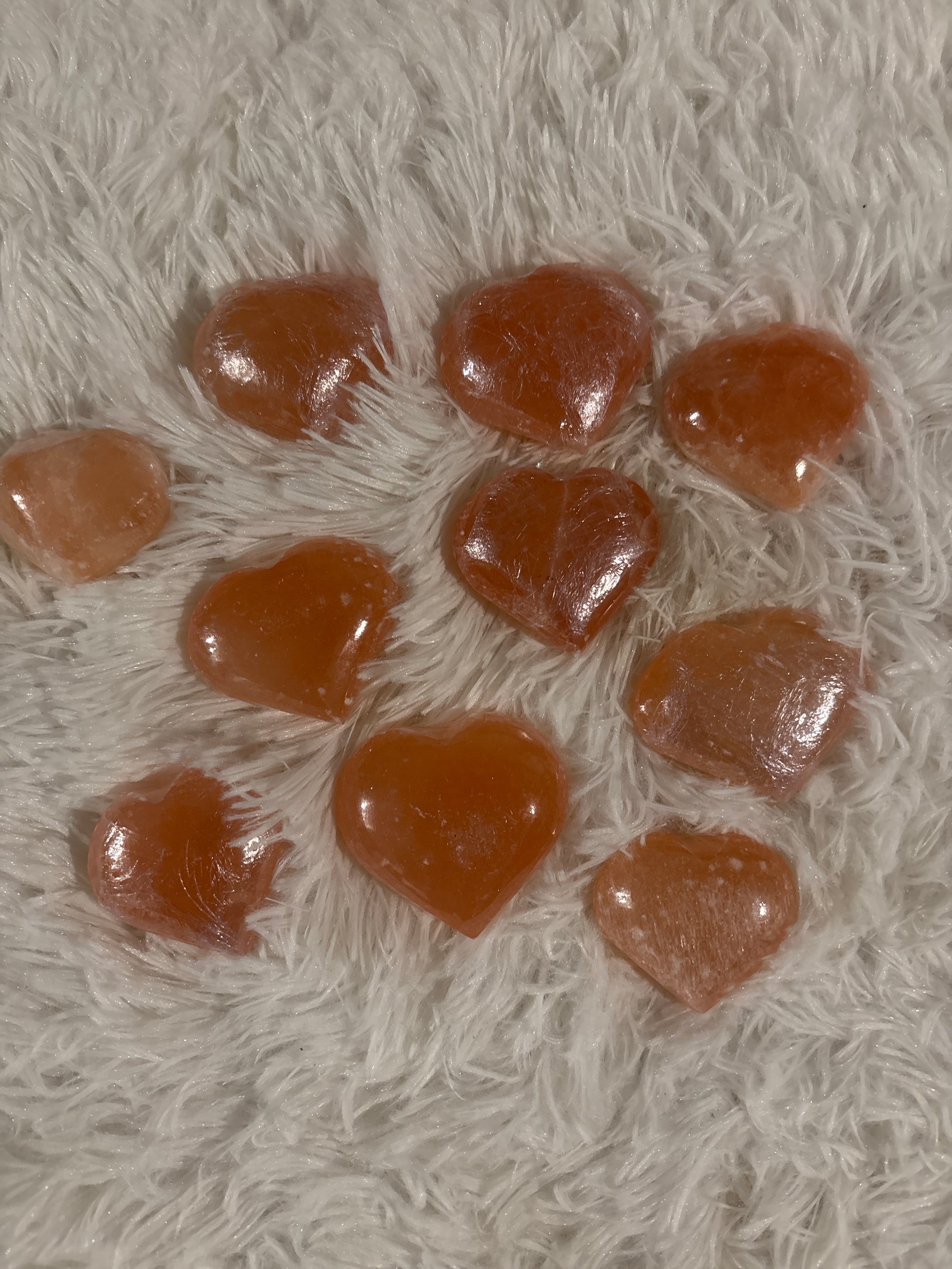 Peach Selenite heart crystal for cleansing aura, amplifying energy, and inviting divine love