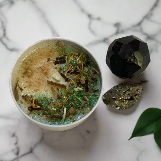 Money Drawing conjure candle for abundance, wealth and prosperity - handcrafted by The Cardinal Enchantress