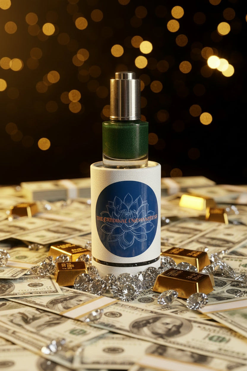 Dinero conjure oil for money drawing and financial abundance with prosperity herbs